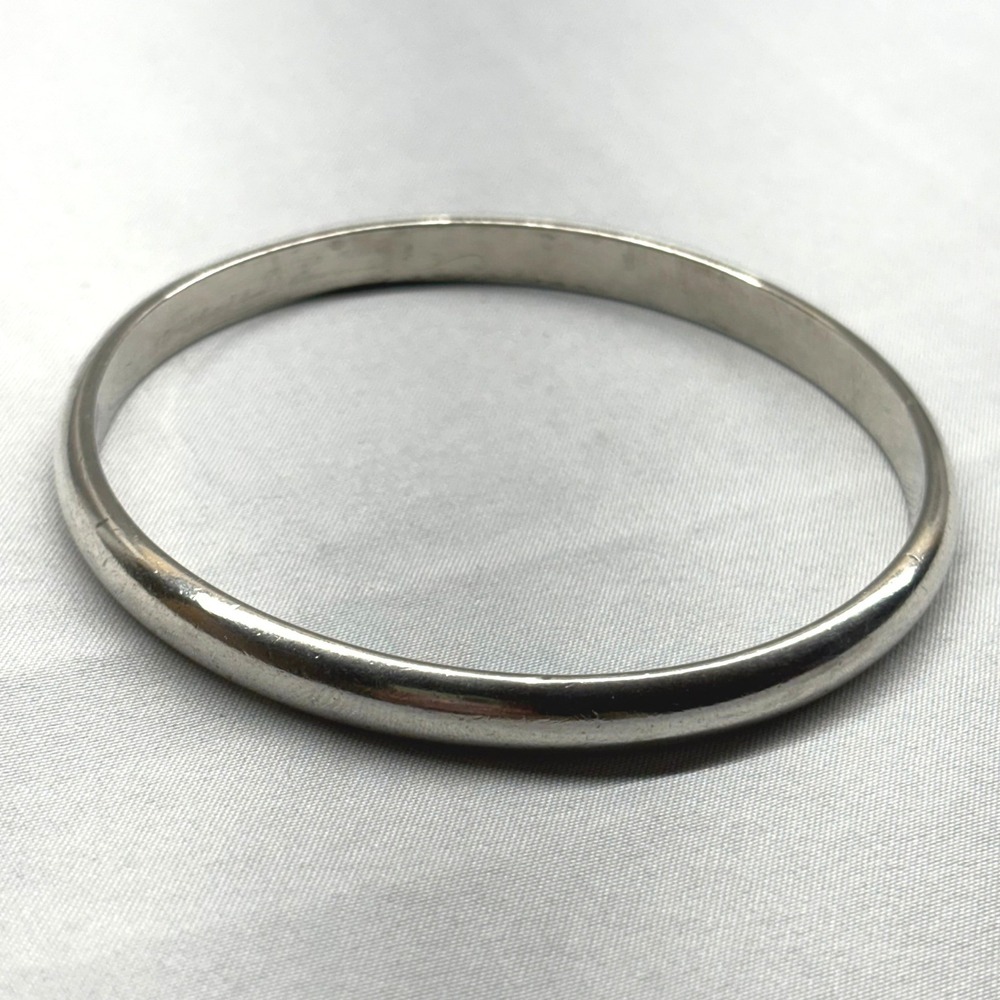 IC Bangle Bracelet Unisex 7.5 Silver Good Handwrought Sterling 1984 Etched - Picture 11 of 11